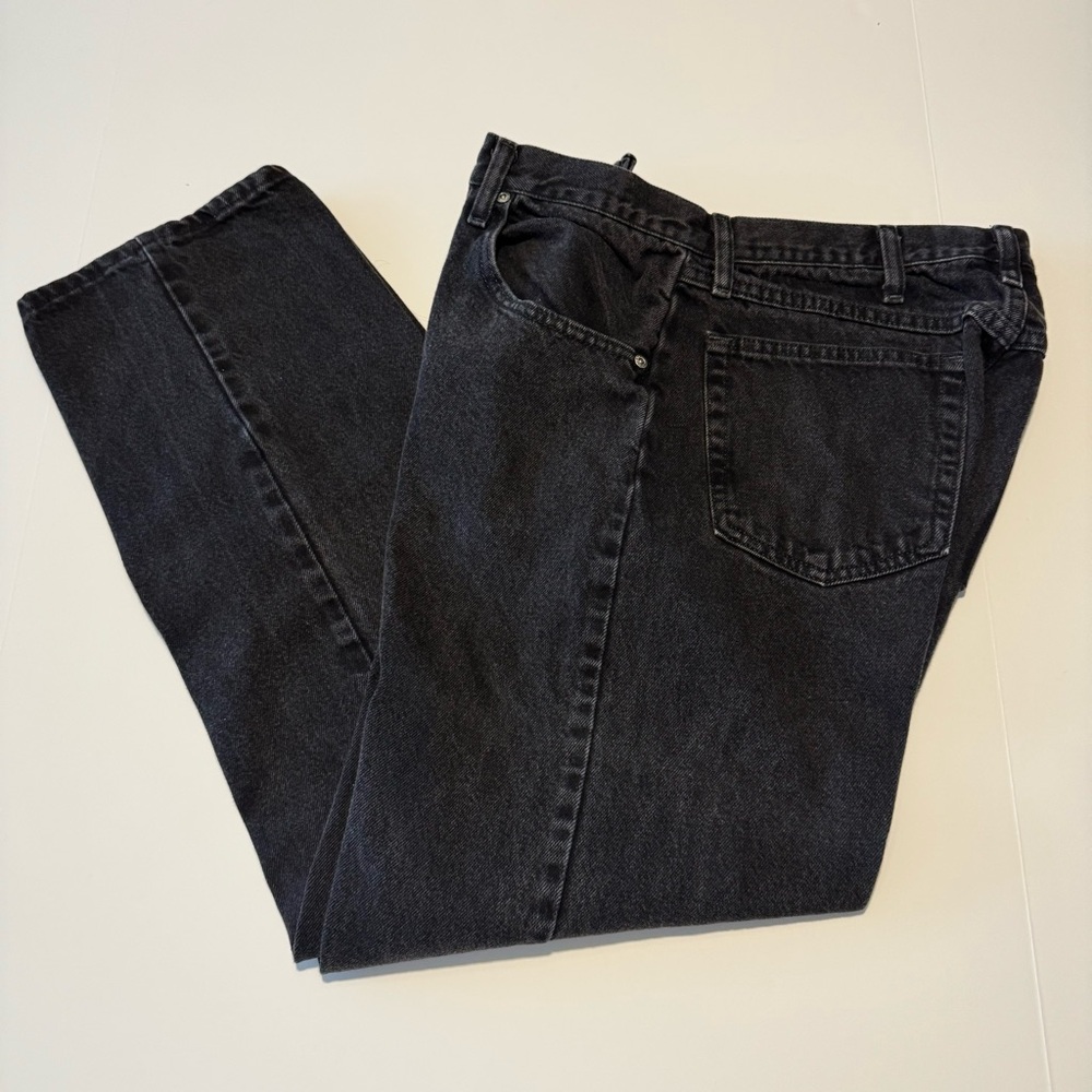 Wrangler men’s black denim jeans relaxed fit straight leg 34 x 30